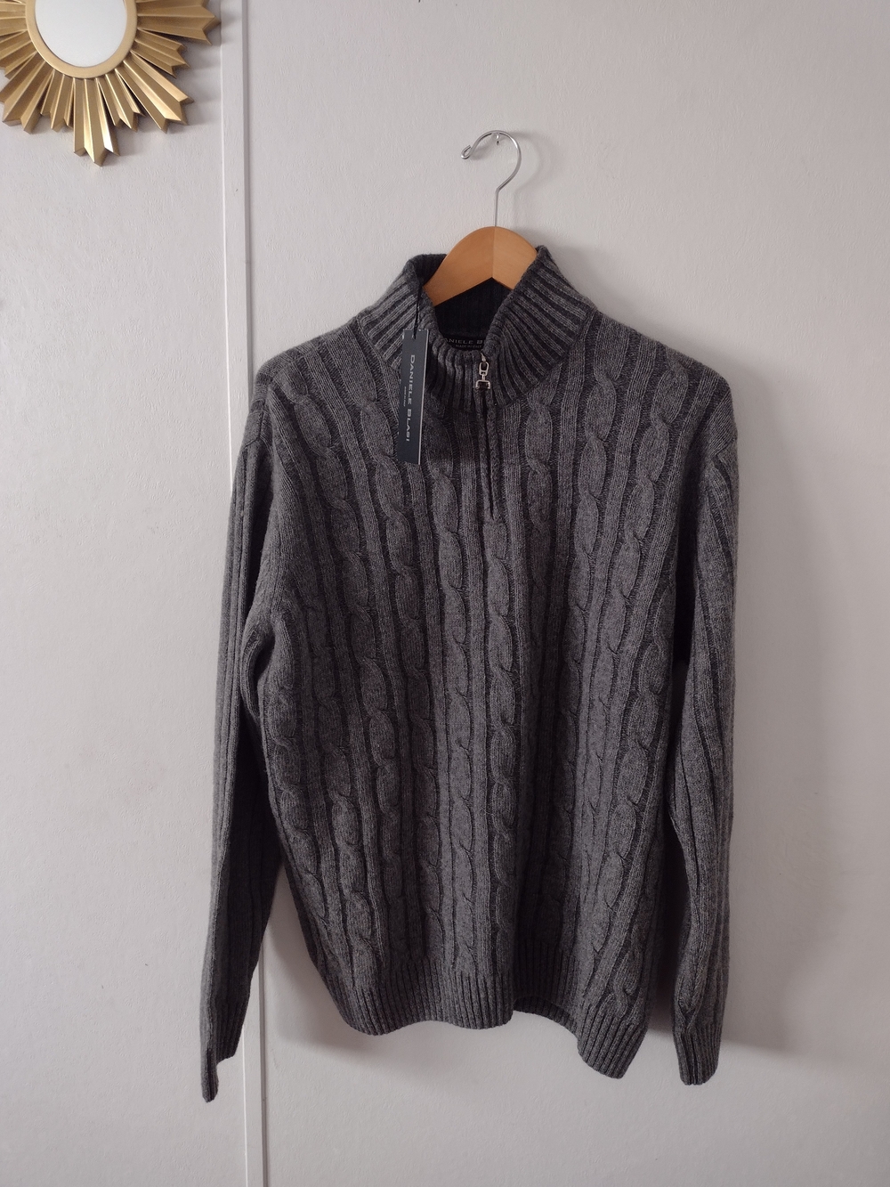 Daniele Blasi Mens Gray Knit  Wool Blend Sweater XL
